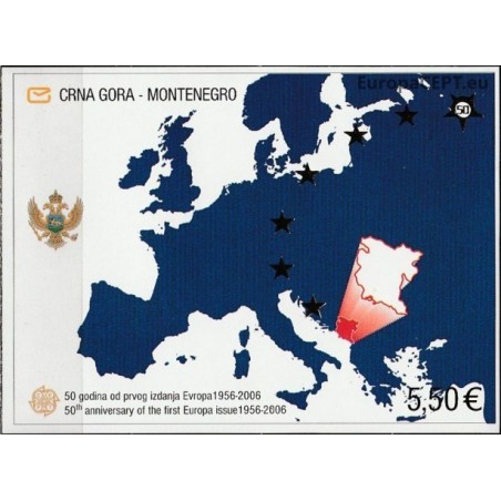Montenegro 2006. Map of Europe, coat of arms (50 years Europa stamps)