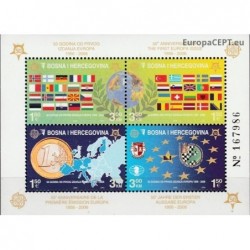 Bosnija ir Hercegovina 2005. Europa ženklams 50 metų (vėliavos, euras, žemėlapiai)