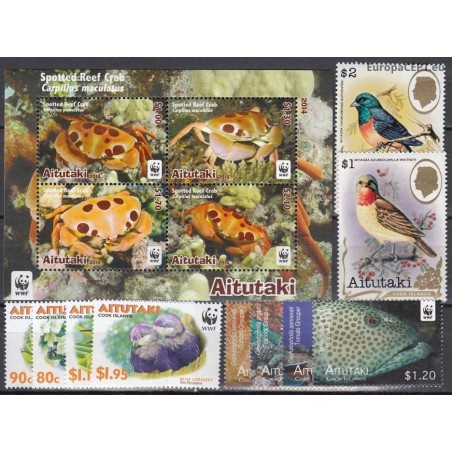 Aitutaki. Fauna on stamps