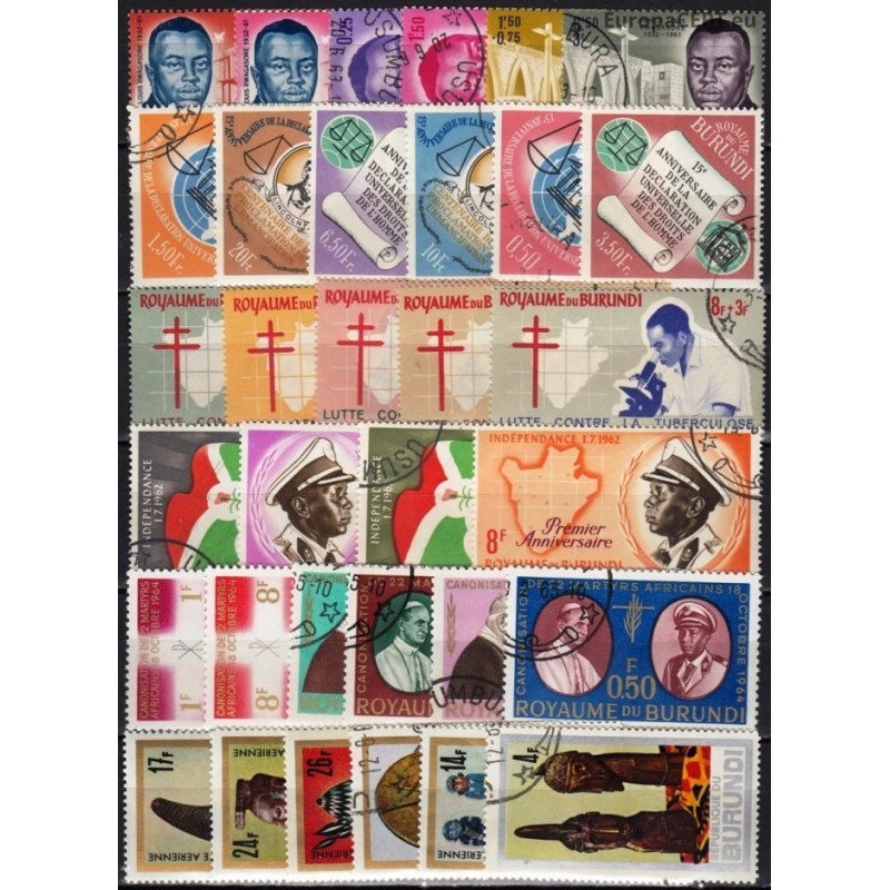 Burundi 1963-1967. Set of cancelled stamps