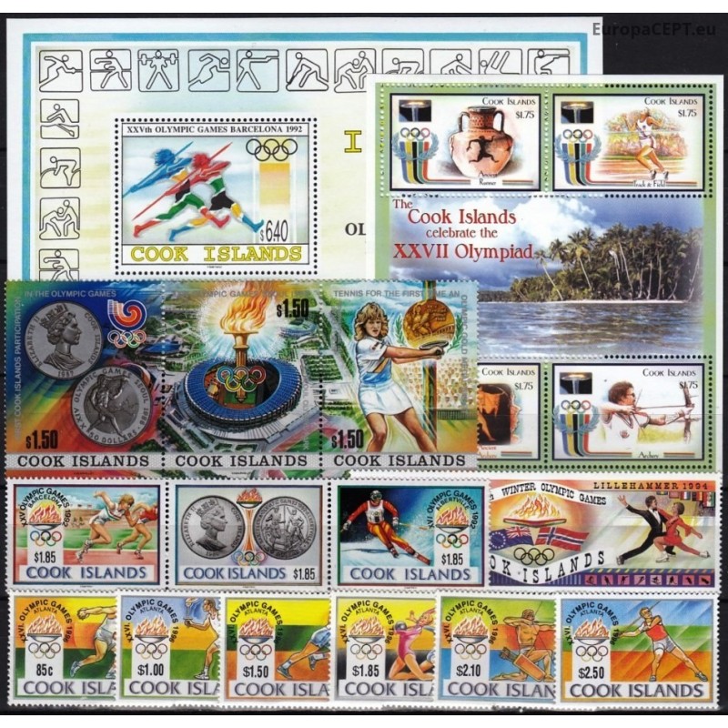 Cook Islands. Olympic Games on stamps
