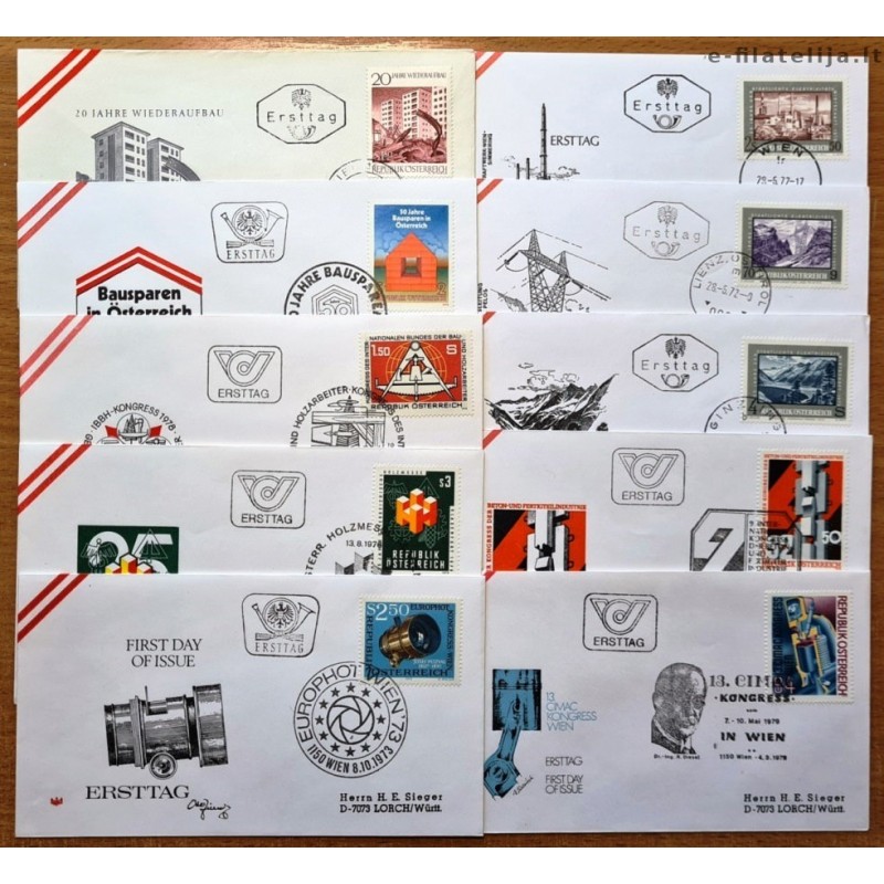 Austria 1970's. Industry (Set of First Day Covers)
