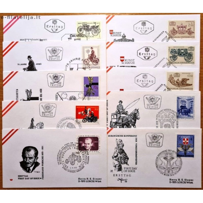 Austria 1970's. Road Transport (Set of First Day Covers)