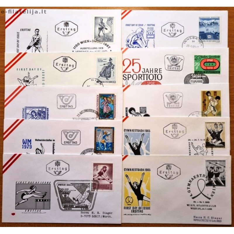 Austria 1970's. Sports (Set of First Day Covers)