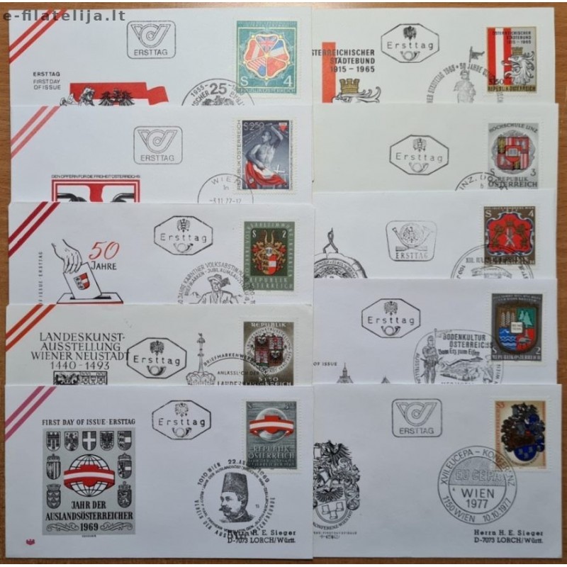 Austria 1970's. Historical Events I (Set of First Day Covers)