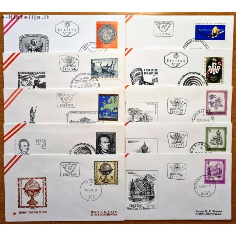 Austria 1970's. Set of First Day Covers I