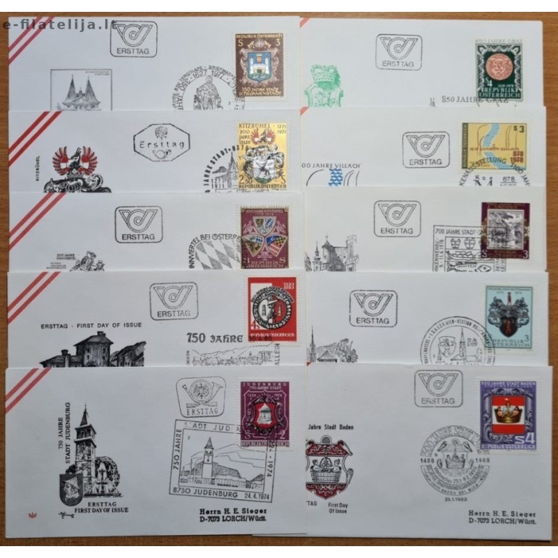 Austria 1970's. Anniversaries (Set of First Day Covers)