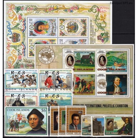 Cook Islands. Famous people on stamps