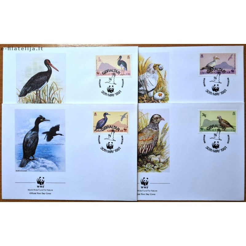 Gibraltar 1991. WWF: Birds (First Day Covers)