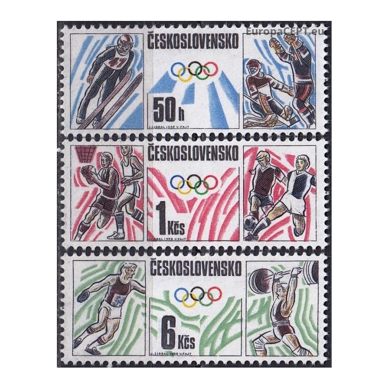 Čekoslovakija 1988. Olimpinės žaidynės (Kalgaris ir Seulas)
