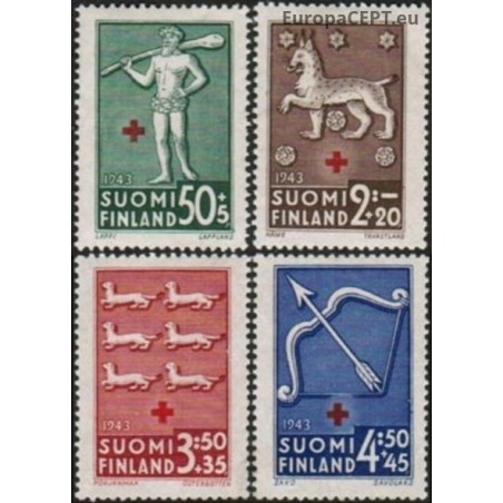 Suomija 1943. Raudonasis Kryžius (senoviniai herbai)