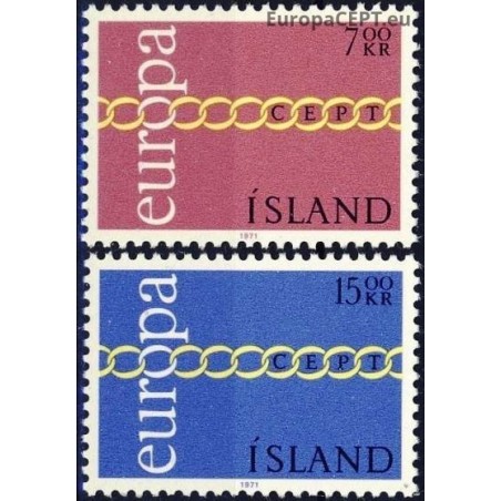 Iceland 1971. CEPT: Stylised Chain of Letters O