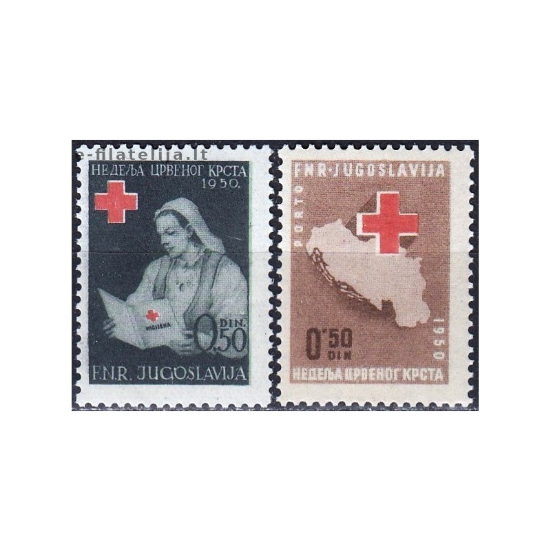 Jugoslavija 1950. Raudonasis Kryžius (labdaros serijos)
