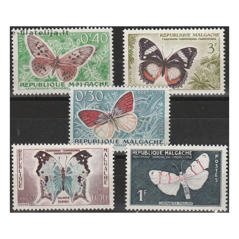 10x Madagascar 1960. Wholesale lot (Insects)