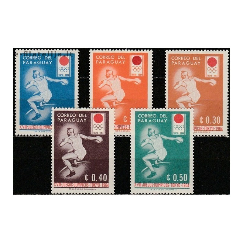 10x Paraguay 1964. Wholesale lot (Olympic Games)