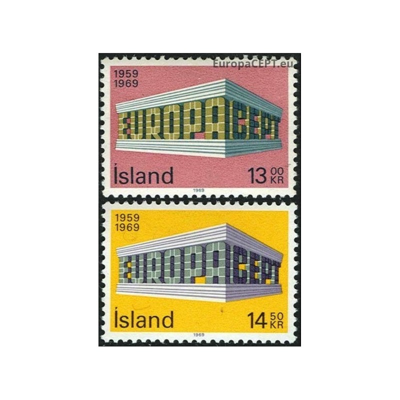 Iceland 1969. EUROPA & CEPT on Symbolic Colonnade