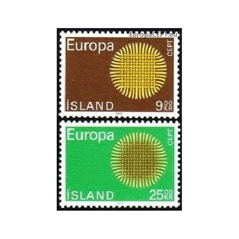 Iceland 1970. CEPT: Stylised Sun from 24 Fibres