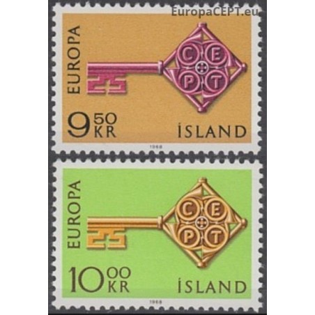 Islandija 1968. Simbolinis raktas su CEPT logotipu