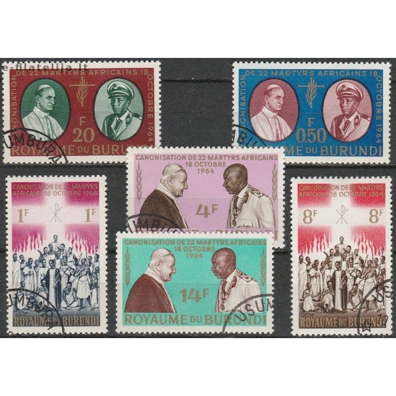 10x Burundi 1964. Popes (wholesale)