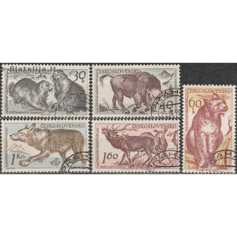 10x Czechoslovakia 1959. Fauna in National park Tatra (wholesale)