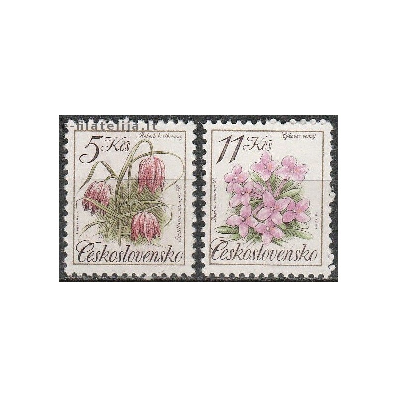5x Czechoslovakia 1991. Endangered flowers (wholesale)