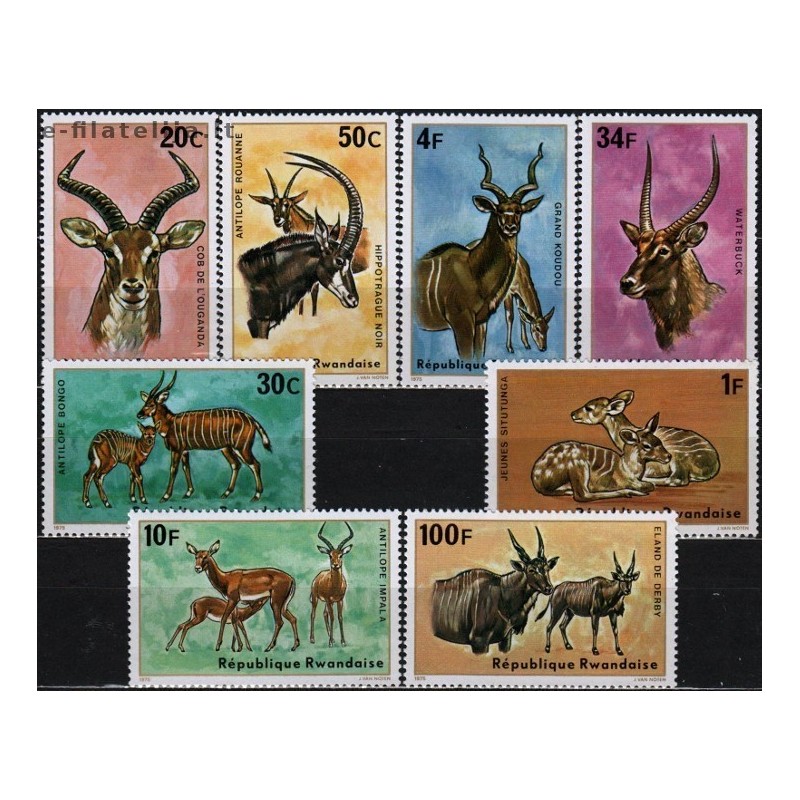 5x Rwanda 1975. Antelopes (wholesale)