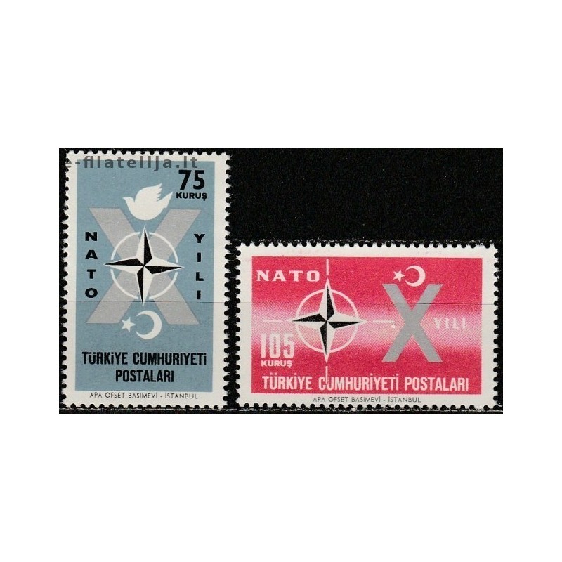 10x Turkey 1962. North Atlantic Treaty Organization (NATO) (wholesale)