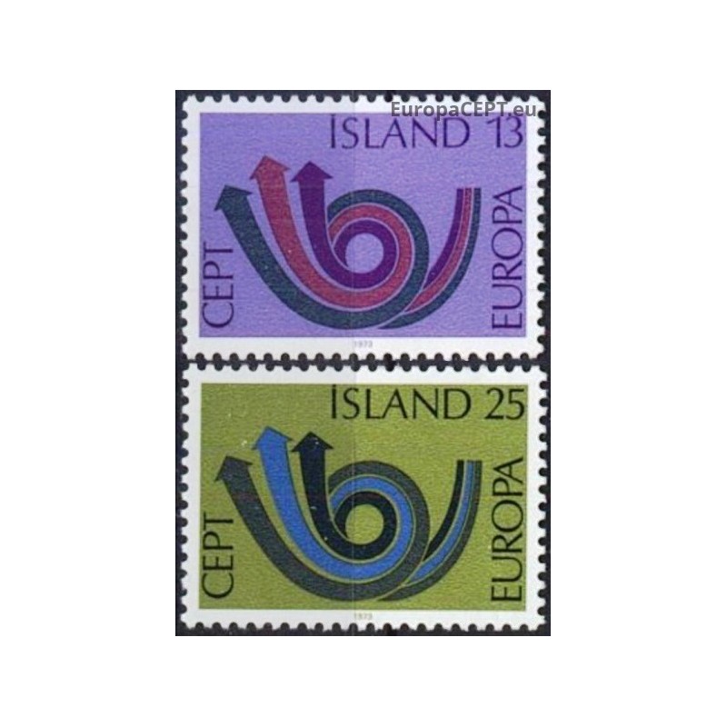 Islandija 1973. CEPT: stilizuotas pašto ragas (3 rodyklės paštui, telegrafui ir telefonui)