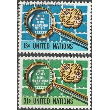 5x Jungtinės Tautos 1976. Jungtinių tautų pašto tarnyba (išpardavimas)