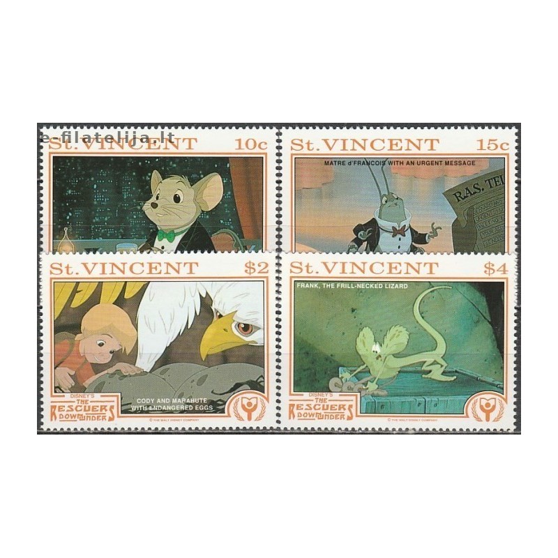 5x St.Vincent 1991. Disney figures (wholesale)