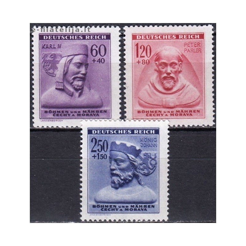 German Empire 1943. Occupation stamps in Czechia
