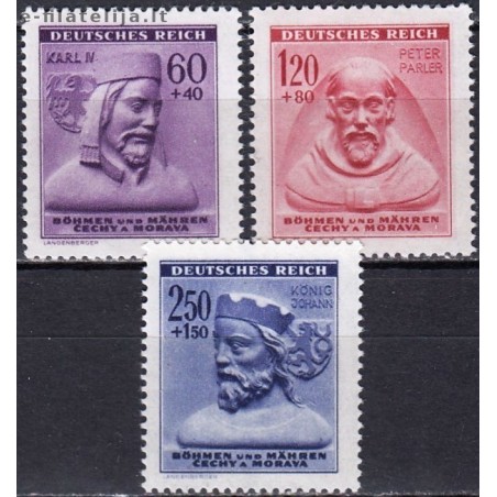 German Empire 1943. Occupation stamps in Czechia
