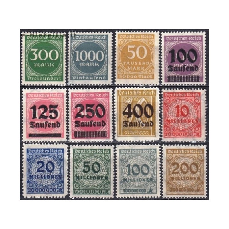 German Empire 1923. Definitives (hyperinflation)