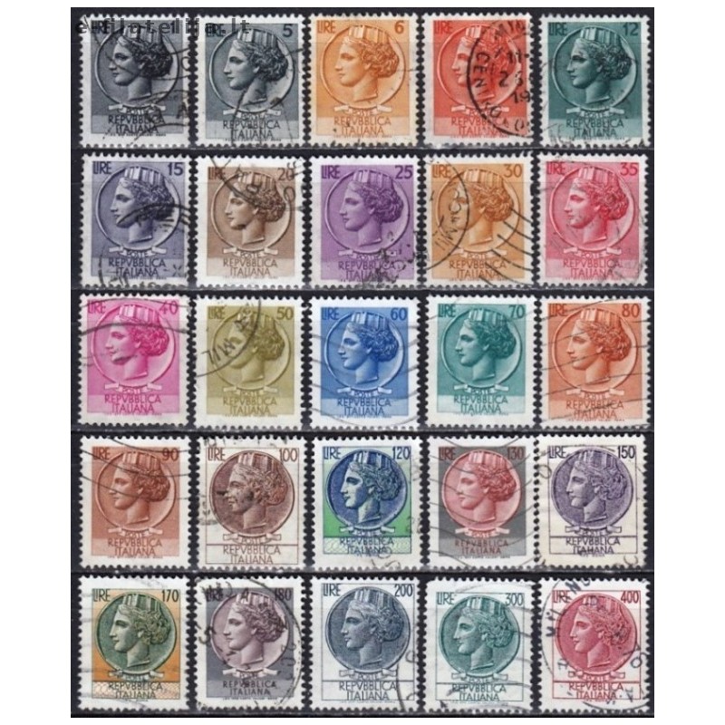 Italija 1955-80. Naudotų ženklų rinkinys I (Italia turrita)
