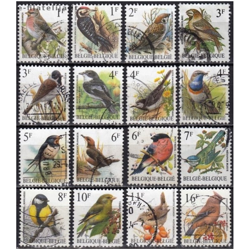 Belgium. Set of used stamps VII (Birds)