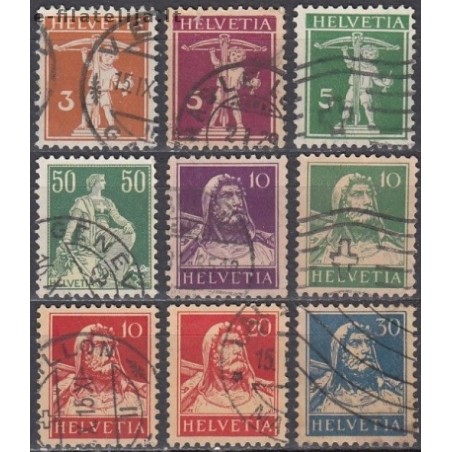 Switzerland. Set of used stamps IV (National symbols)