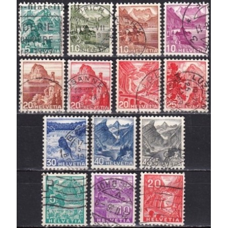Switzerland. Set of used stamps V (Natural landscapes)
