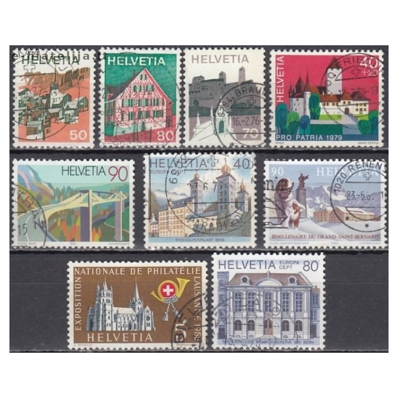Switzerland. Set of used stamps XXIV (Architecture)