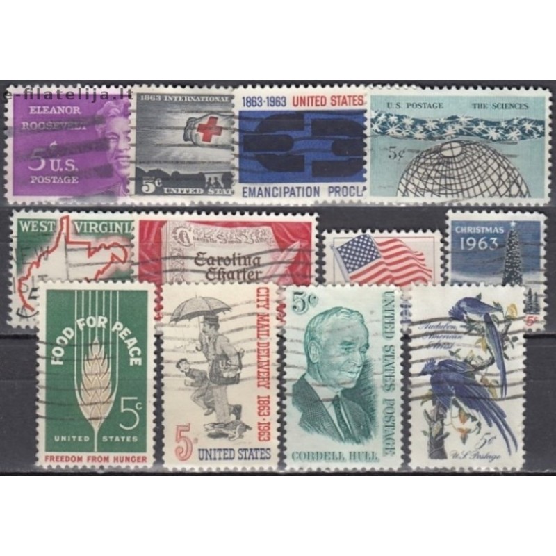 United States. Set of used stamps IV (1963)
