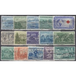 United States. Set of used stamps IX (1950s)