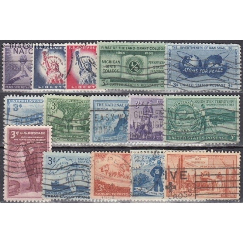 United States. Set of used stamps XIII (1950s)