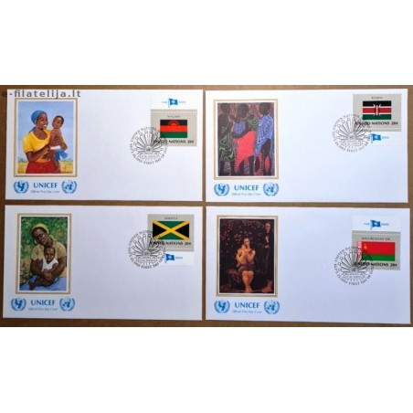 United Nations 1983. National flags (Paintings, Mother with Child)
