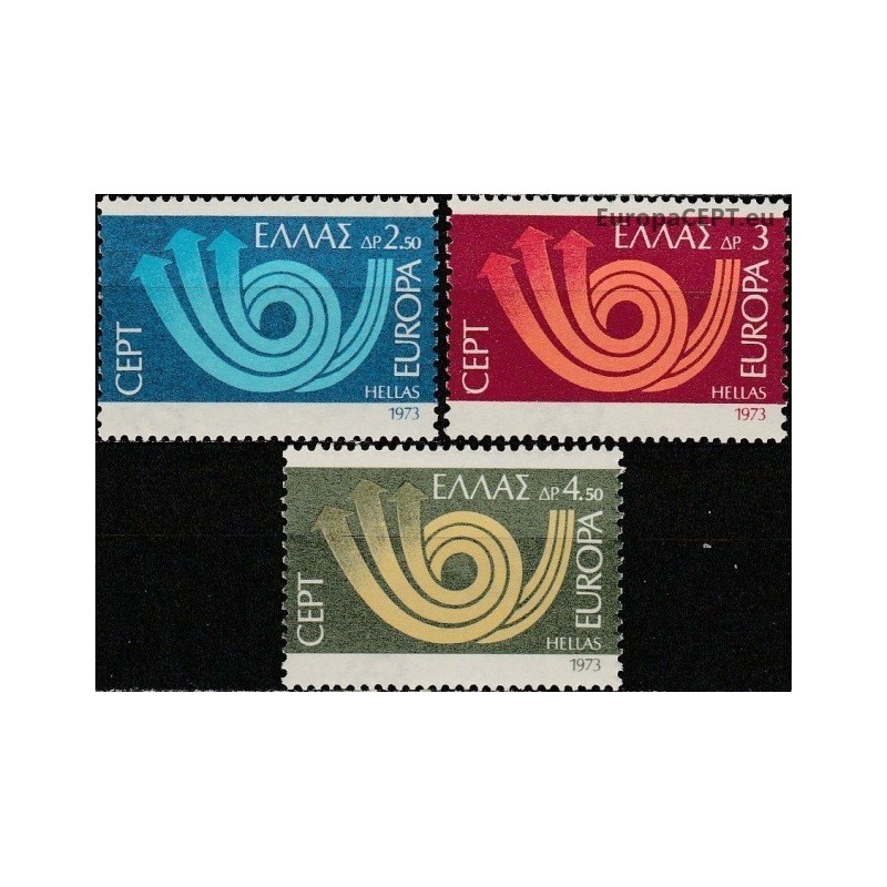 Graikija 1973. CEPT: stilizuotas pašto ragas (3 rodyklės paštui, telegrafui ir telefonui)