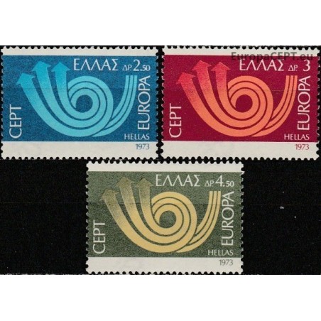 Graikija 1973. CEPT: stilizuotas pašto ragas (3 rodyklės paštui, telegrafui ir telefonui)
