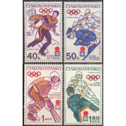 Čekoslovakija 1972. Saporo žiemos olimpinės žaidynės (1 ženklui nulenktas kampas)