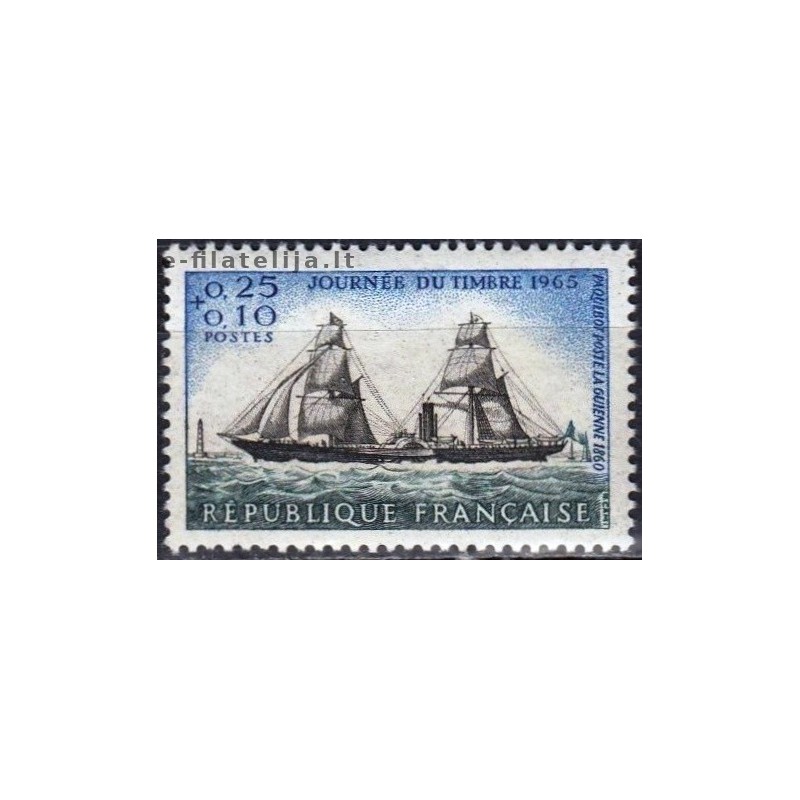Prancūzija 1965. Pašto ženklo diena (garlaivis)