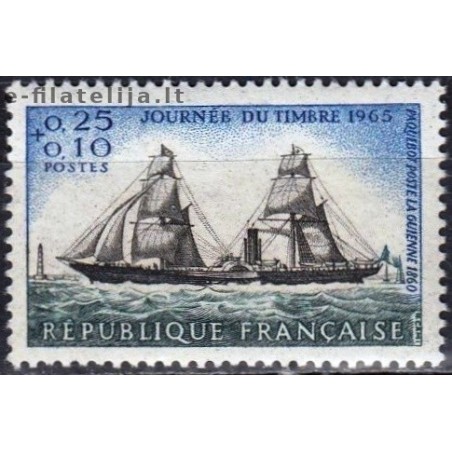 Prancūzija 1965. Pašto ženklo diena (garlaivis)