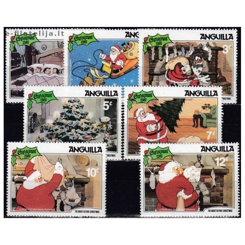 Anguilla 1981. Disney figures (Christmas)