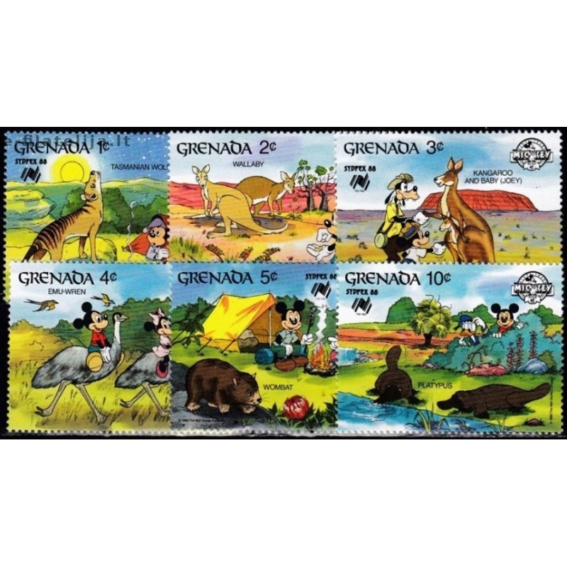 Grenada 1988. Disney figures