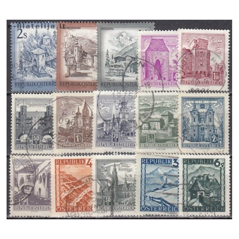 Austria. Set of used stamps II (Landscapes)